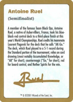 Magic The Gathering Antoine Ruel Bio [World Championship Decks 2001]