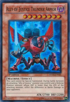 Yu-Gi-Oh Ally Of Justice Thunder Armor [HA02-EN021] Super Rare