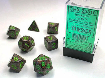 Various Chessex D7-Die Set Dice Speckled Earth (7 Dice In Display) 3 Various Chessex D7-Die Set Dice Speckled Earth (7 Dice In Display)