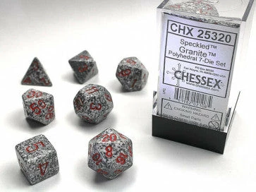 Various Chessex D7-Die Set Dice Speckled Granite (7 Dice In Display) 3 Various Chessex D7-Die Set Dice Speckled Granite (7 Dice In Display)