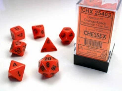 Various Chessex D7-Die Set Dice Opaque Orange (7 Dice In Display)