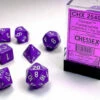 Various Chessex D7-Die Set Dice Opaque Purple/White(7 Dice In Display) -GAMES WORKSHOP Shop 25407