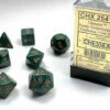 Various Chessex D7-Die Set Dice Opaque Dusty Green/Gold(7 Dice In Display) -GAMES WORKSHOP Shop 25415 1