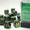 Chessex 16mm D6 Dice Block Scarab Jade/Gold 2 Chessex 16mm D6 Dice Block Scarab Jade/Gold -GAMES WORKSHOP Shop 27615