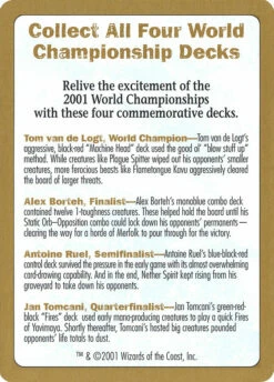 Magic The Gathering 2001 World Championships Ad [World Championship Decks 2001]