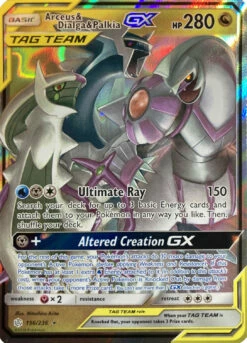 POKEMON Arceus & Dialga & Palkia GX (156/236) (League Battle Deck Exclusive) [Sun & Moon: Cosmic Eclipse]