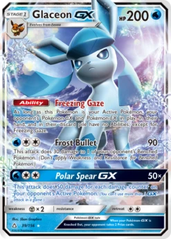 POKEMON Glaceon GX (39/156) [Sun & Moon: Ultra Prism]