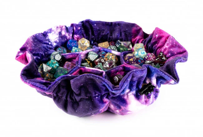 MDG Velvet Compartment Dice Bag With Pockets: Nebula 3 MDG Velvet Compartment Dice Bag With Pockets: Nebula