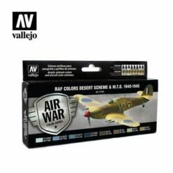 Vallejo 71163 Model Air WWII RAF Desert 8 Colour Acrylic Airbrush Paint Set