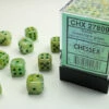 Chessex D6 Dice 12mm Green/Dark Green (36 Dice In Display) -GAMES WORKSHOP Shop chessex signature d6 12mm dice marble green dark g