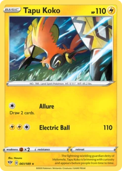 POKEMON Tapu Koko (061/189) [Sword & Shield: Darkness Ablaze]