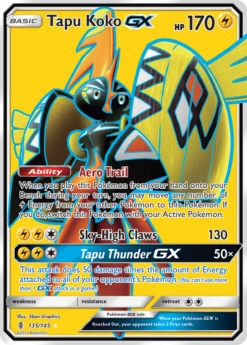 POKEMON Tapu Koko GX (135/145) [Sun & Moon: Guardians Rising]