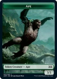 Magic The Gathering Ape // Beast Double-Sided Token [Double Masters Tokens]