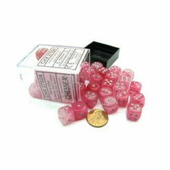 Various Chessex D6 Dice Ghostly Glow Set 16mm (36 Dice In Display)