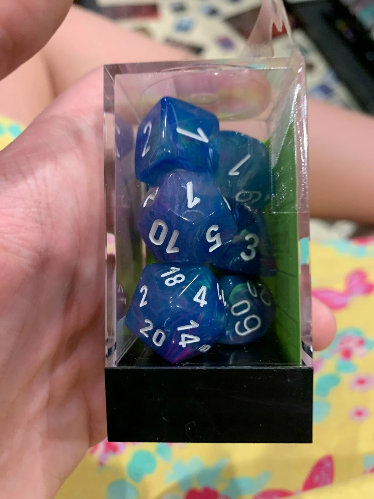 Chessex D7-Die Set Dice Festive Waterlily White(7 Dice In Display) 3 Chessex D7-Die Set Dice Festive Waterlily White(7 Dice In Display)