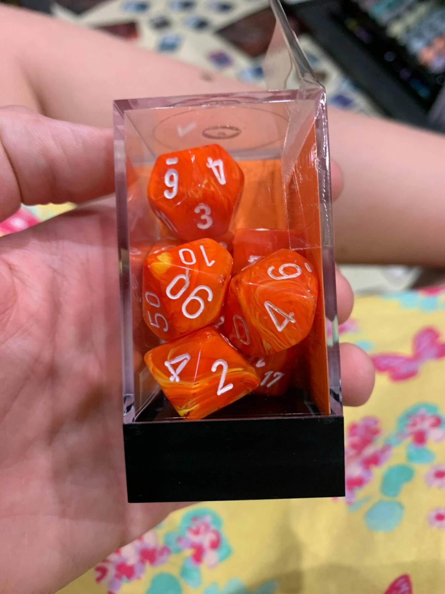 Chessex D7-Die Set Dice VortexSolar/ White(7 Dice In Display) 3 Chessex D7-Die Set Dice VortexSolar/ White(7 Dice In Display)
