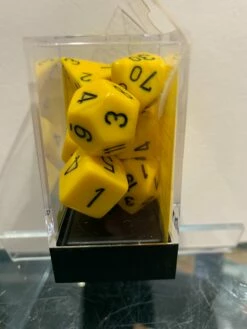Various Chessex D7-Die Set Dice Opaque Yellow (7 Dice In Display)