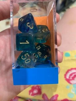 Chessex D7-Die Set Dice Nebula Oceanic Gold(7 Dice In Display)