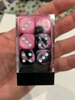 Various Chessex D6 Dice Gemini 16mm Pink (12 Dice In Display)
