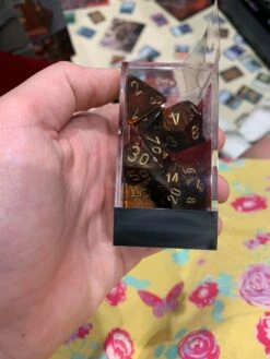 Chessex D7-Die Set Dice Scarab Blue Blood/Gold(7 Dice In Display)