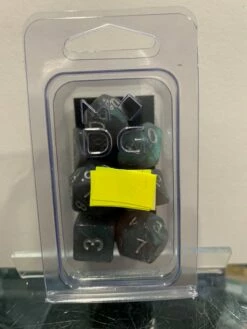MDG 16mm Acrylic Polyhedral Dice Set: Stardust Gray W/ Silver Numbers