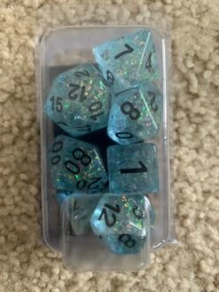 MDG 16mm Resin Polyhedral Dice Set: Flash Blue