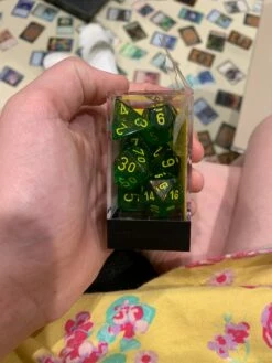 Chessex D7-Die Set Dice Borealis Maple Green Yellow(7 Dice In Display)