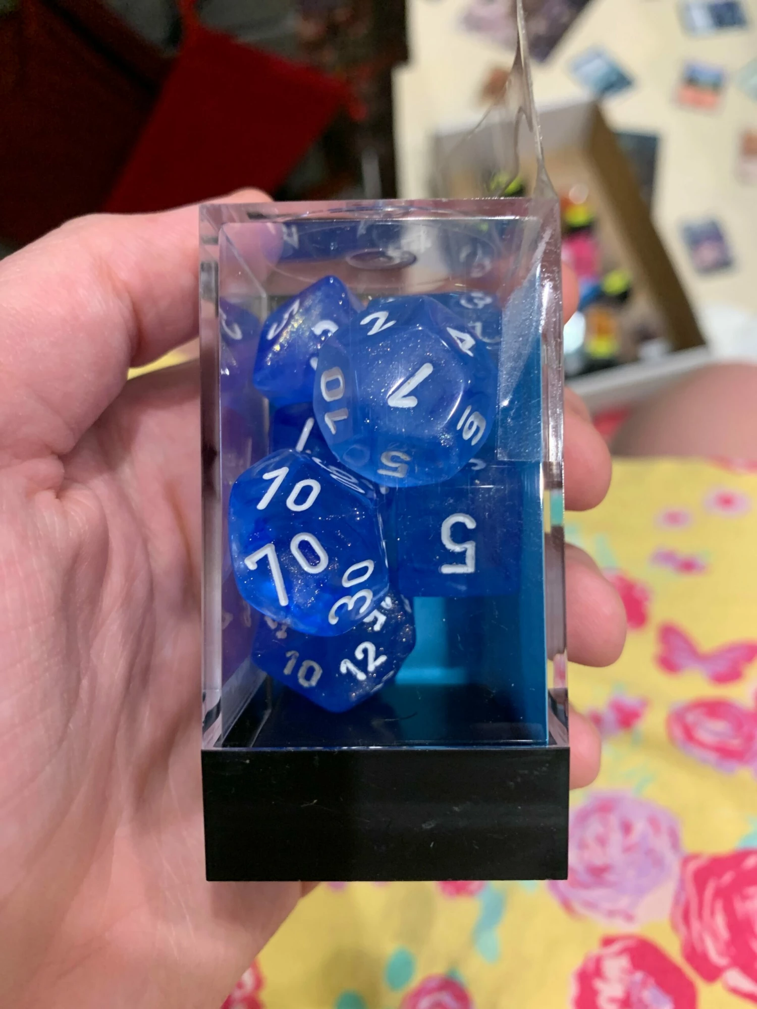 Chessex D7-Die Set Dice Borealis Sky Blue White(7 Dice In Display) 3 Chessex D7-Die Set Dice Borealis Sky Blue White(7 Dice In Display)