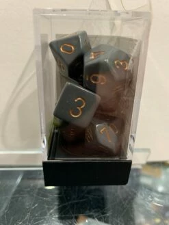 Various Chessex D7-Die Set Dice Opaque Dark Grey (7 Dice In Display)