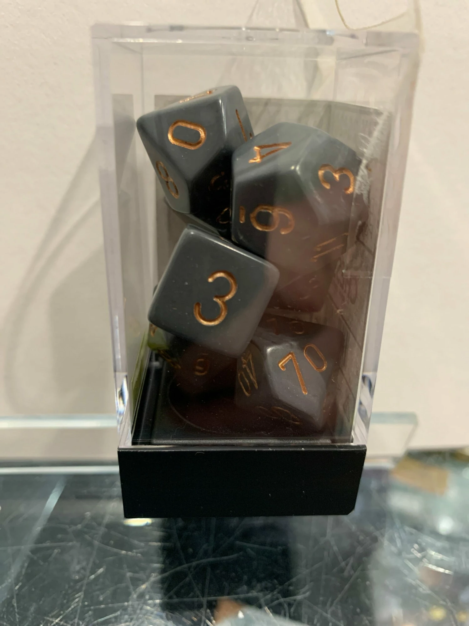 Various Chessex D7-Die Set Dice Opaque Dark Grey (7 Dice In Display) 3 Various Chessex D7-Die Set Dice Opaque Dark Grey (7 Dice In Display)