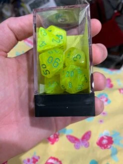 Chessex D7-Die Set Dice Vortex Electric Yellow(7 Dice In Display)