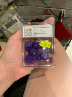 MDG 16mm Resin Polyhedral Dice Set: Flash Purple