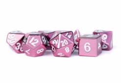 Various MDG 16mm Metal Polyhedral Dice Set: Pink