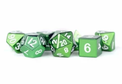 Various MDG 16mm Metal Polyhedral Dice Set: Green